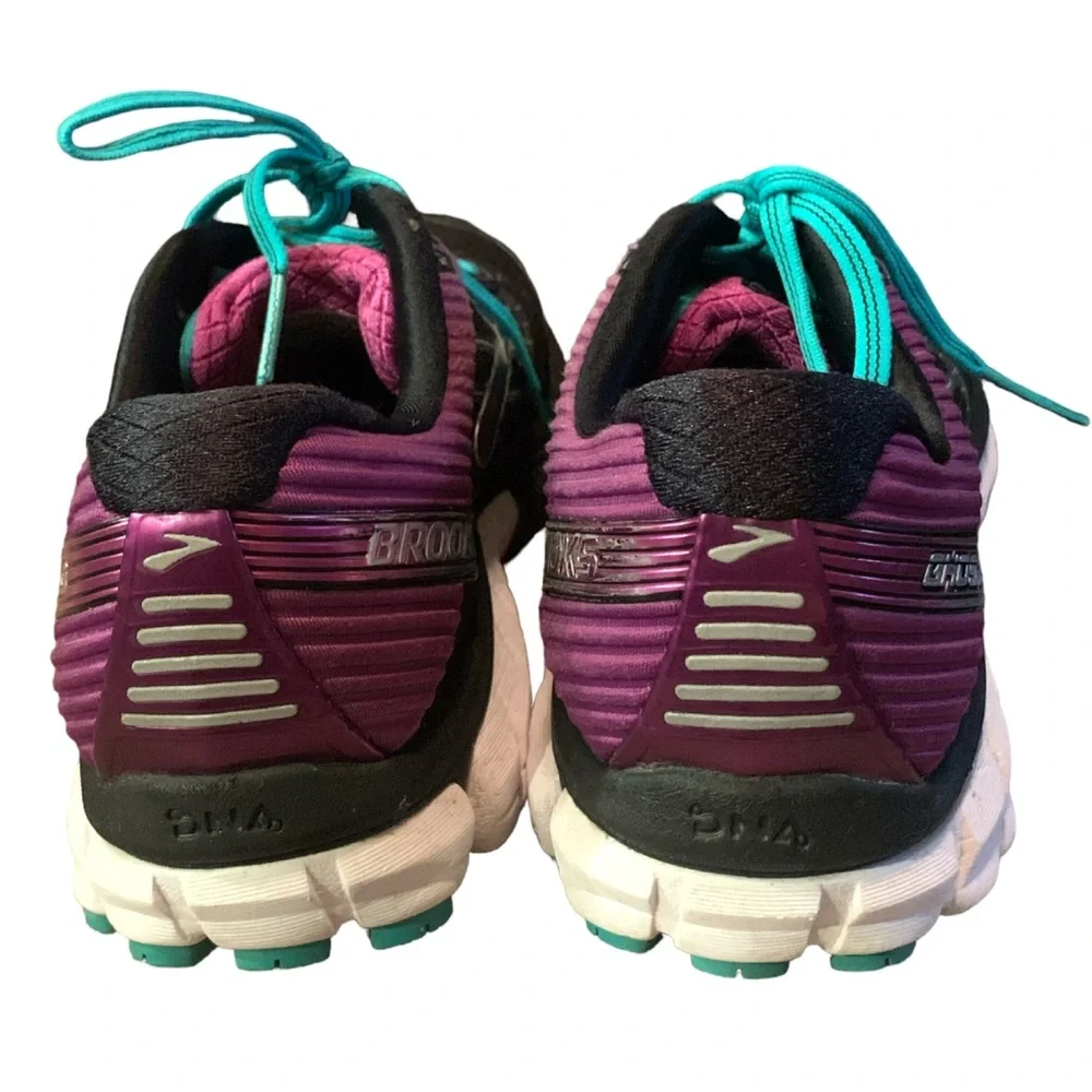 Brooks athletic sneakers GHOST  9 purple turquoise Sz 8.5D Wide Woman Running - Picture 3 of 7